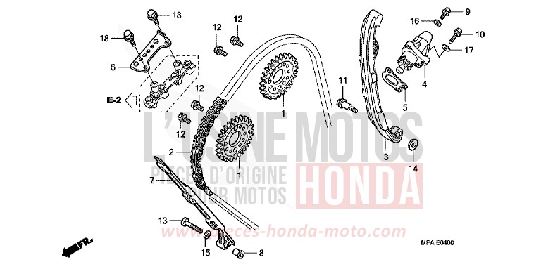 CAM CHAIN/TENSIONER for CBF1000 ABS PEARL NIGHTSTAR BLACK (NHA84) from 2008